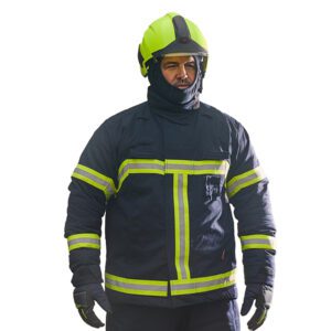 Firefighter with particulate Hood in Navy - FlamePro